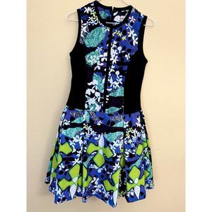 PETER PILOTTO FOR TARGET BLACK AND FLORAL SLEEVELESS DRESS SIZE 8